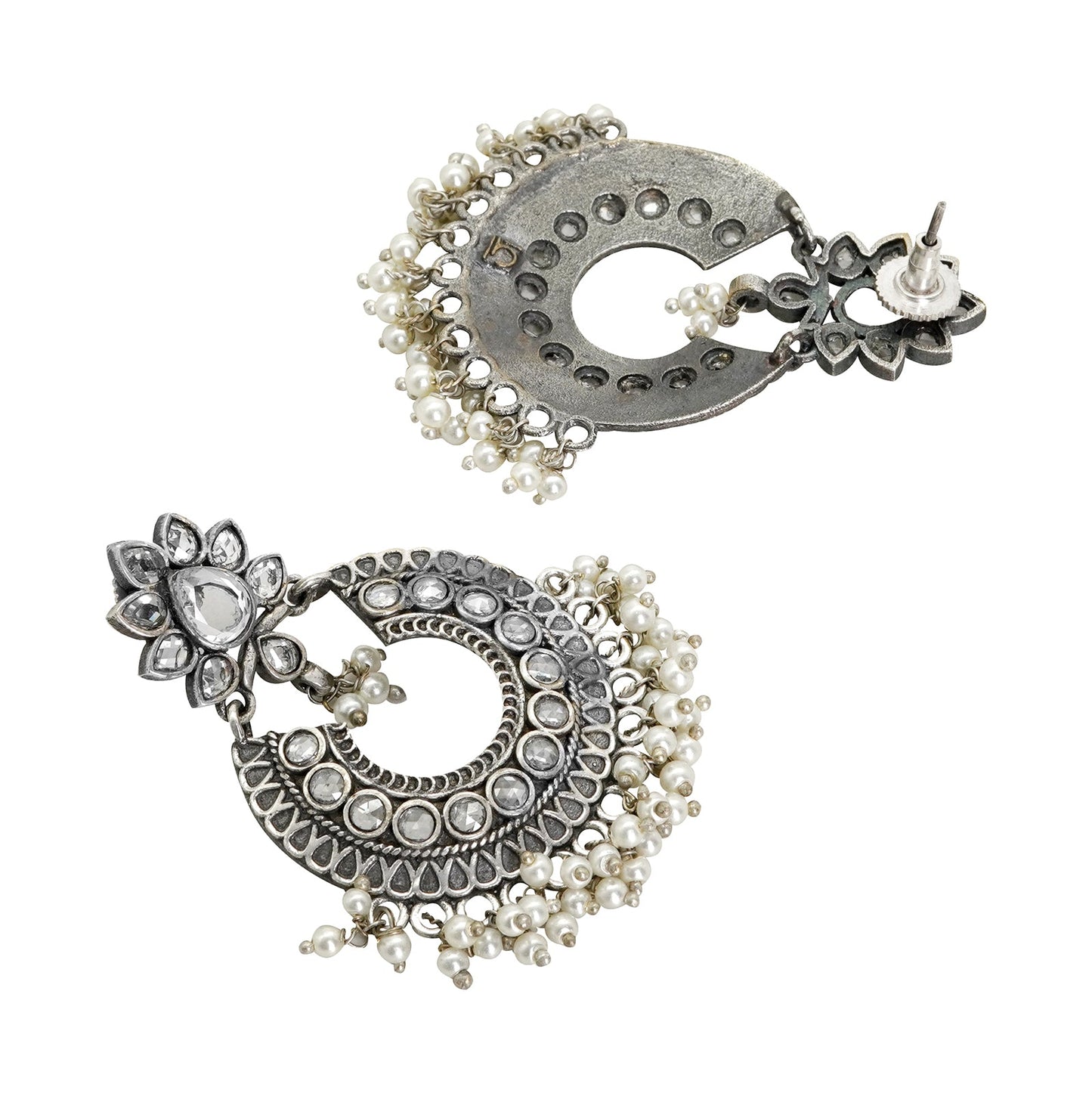 Teejh Tvesha Silver Oxidised Earrings