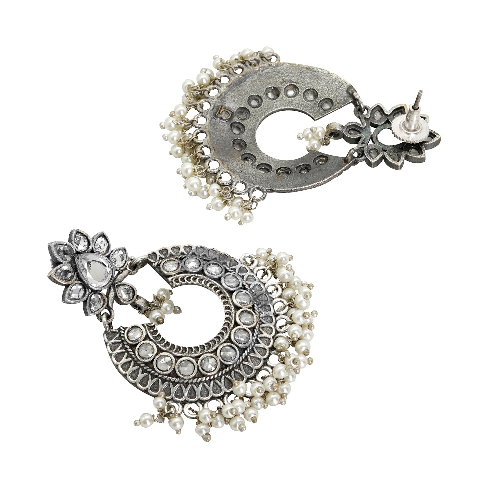 Teejh Tvesha Silver Oxidised Earrings