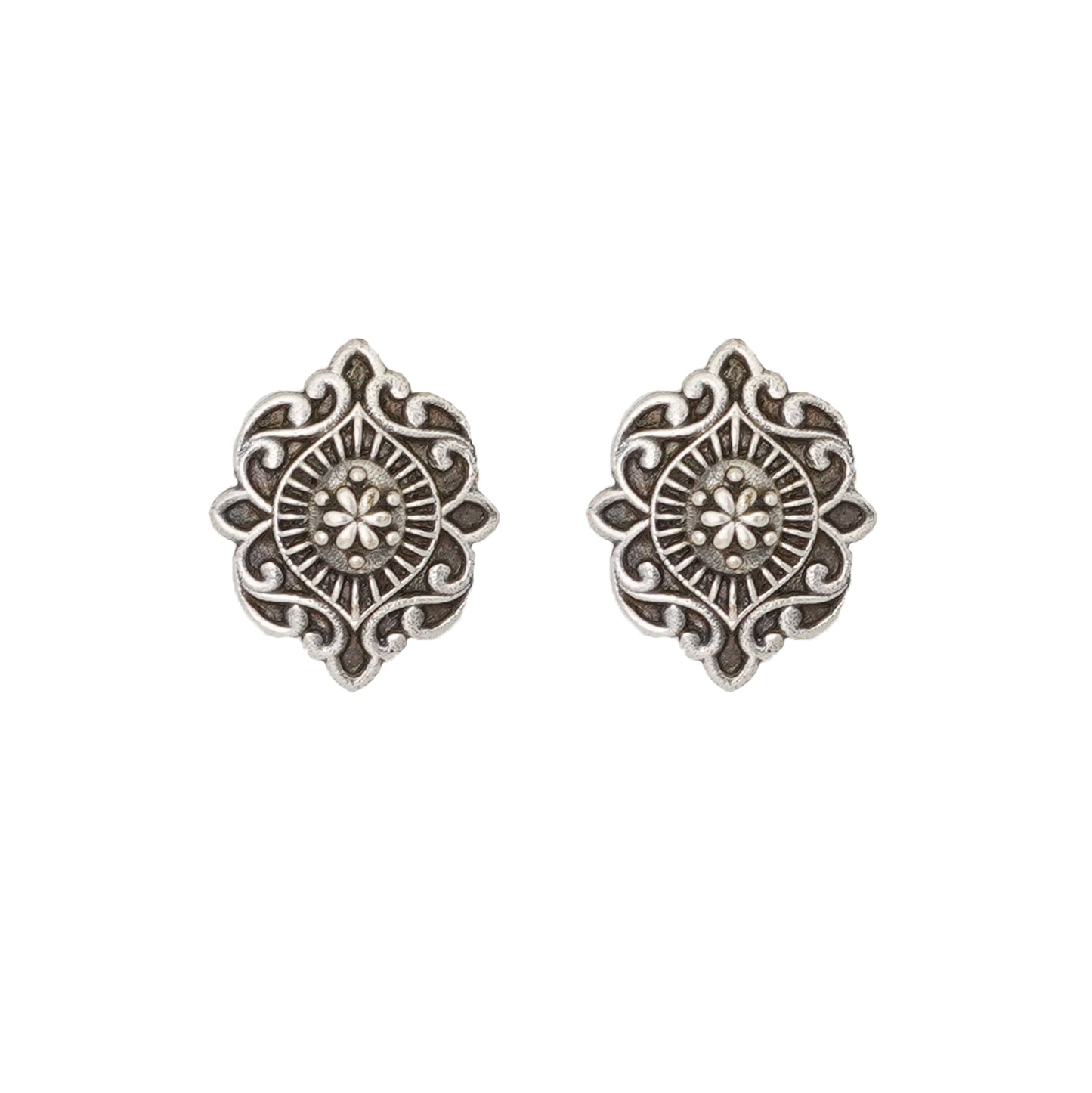Teejh Pranavee Silver Oxidised Earrings