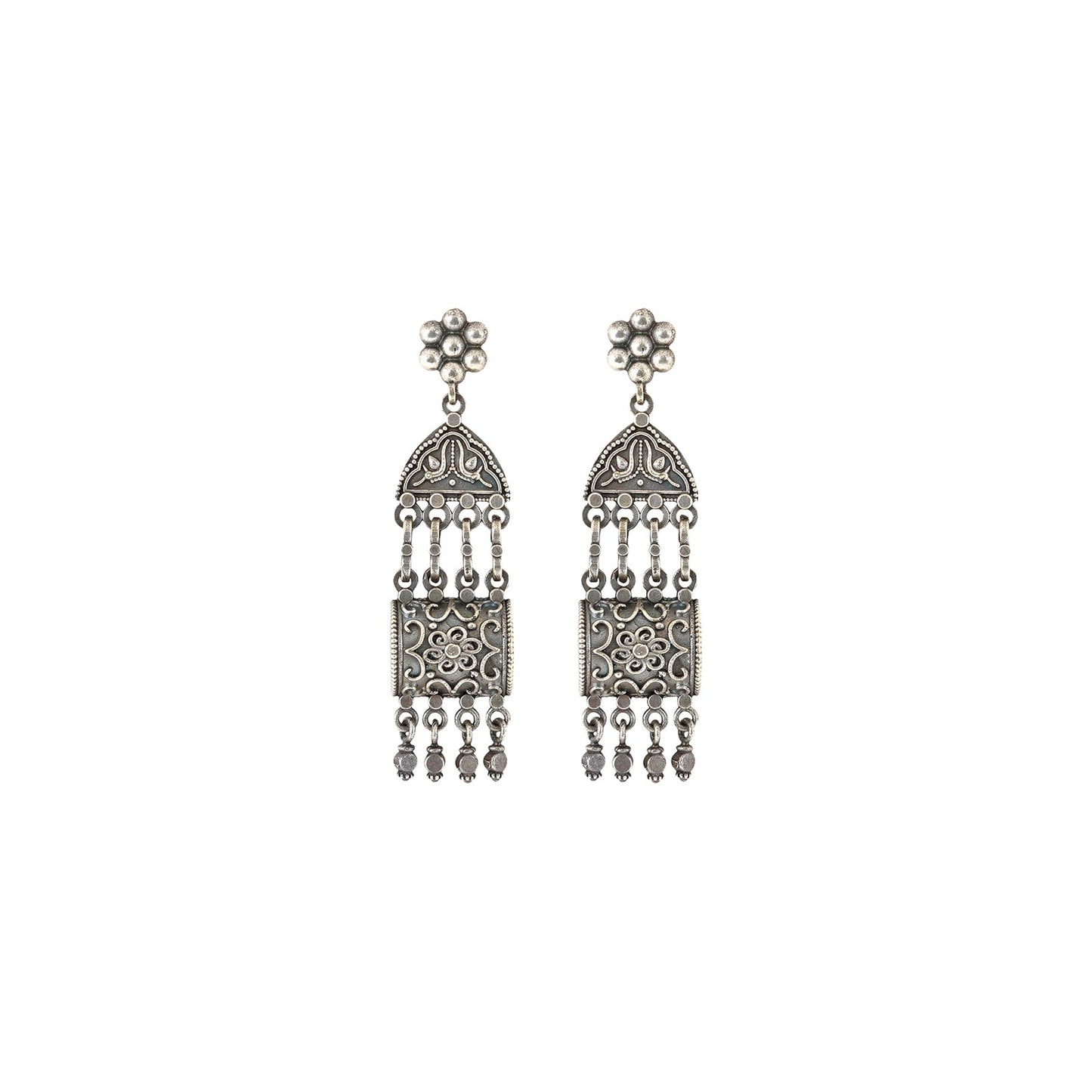 Teejh Mekhala Silver Oxidised Earrings