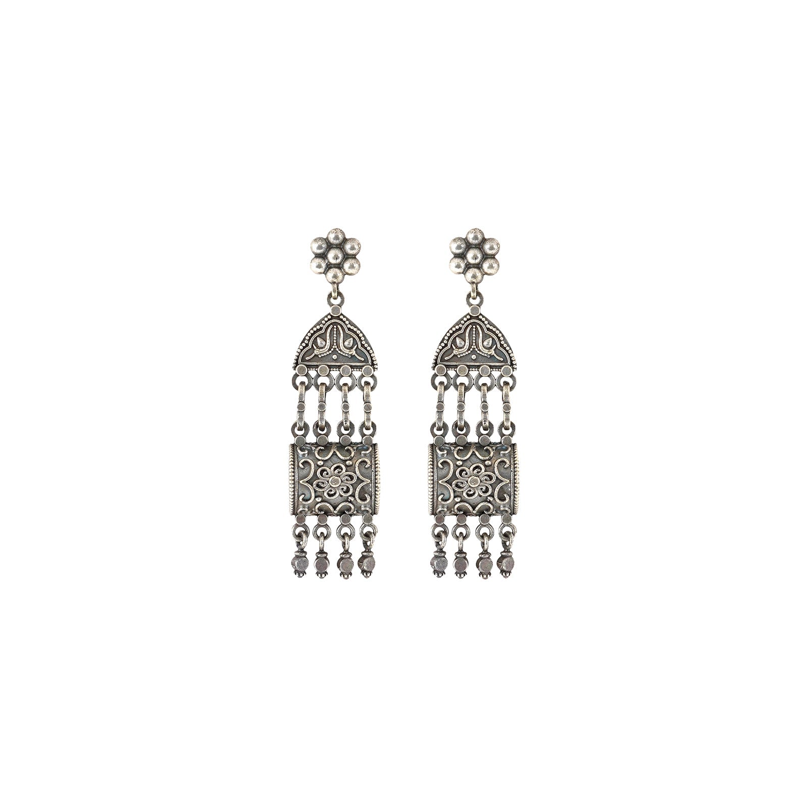 Teejh Mekhala Silver Oxidised Earrings