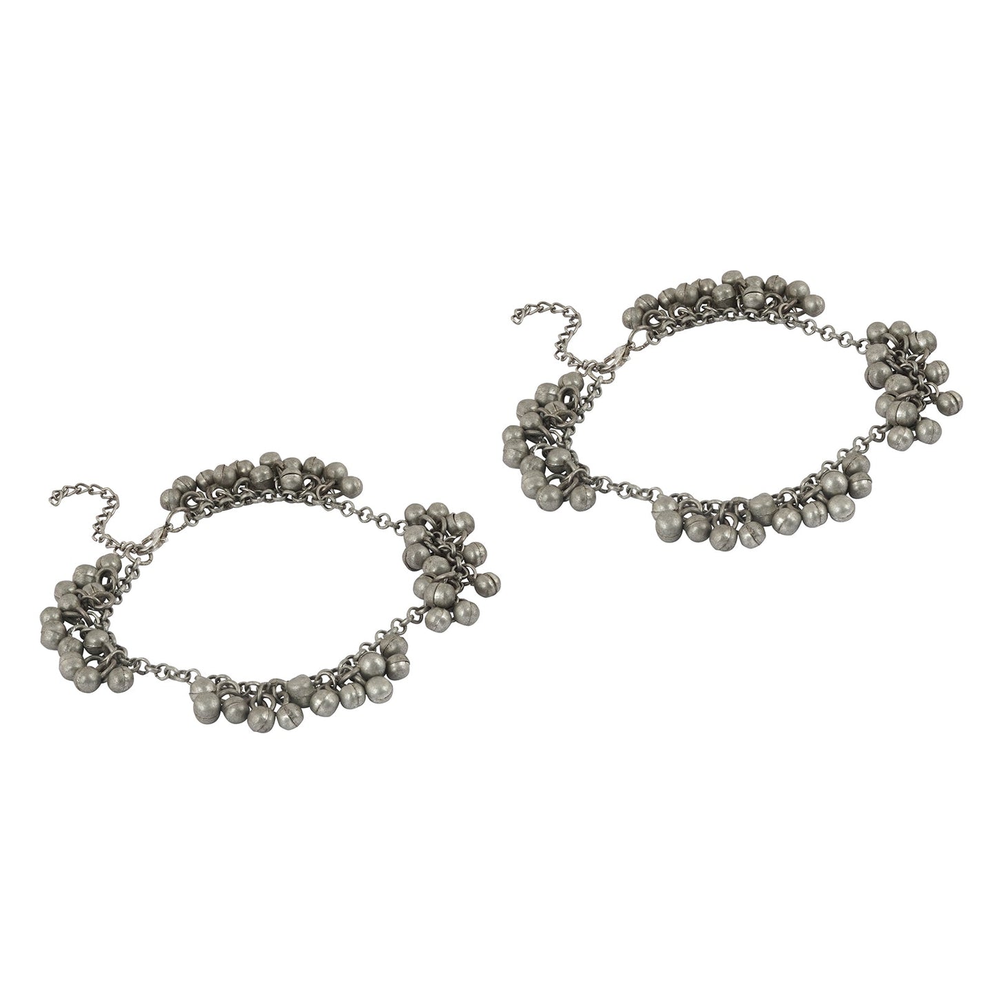 Teejh Nazreen Silver Oxidised Ghungroo Anklet