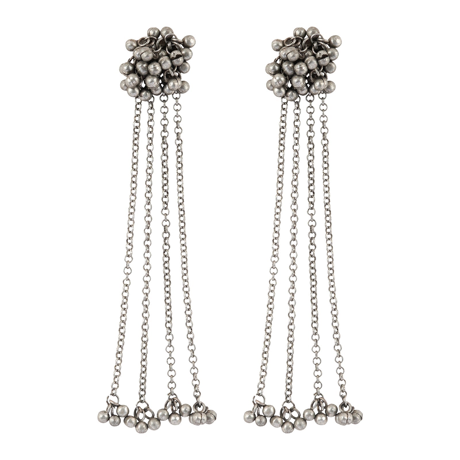 Teejh Khurmi Silver Oxidised Ghungroo Earring