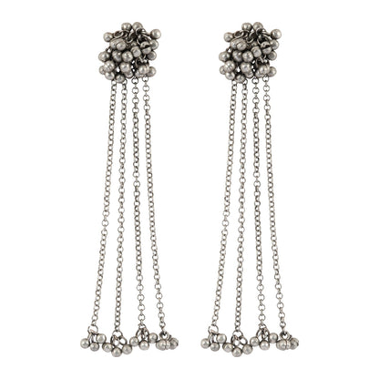 Teejh Khurmi Silver Oxidised Ghungroo Earring
