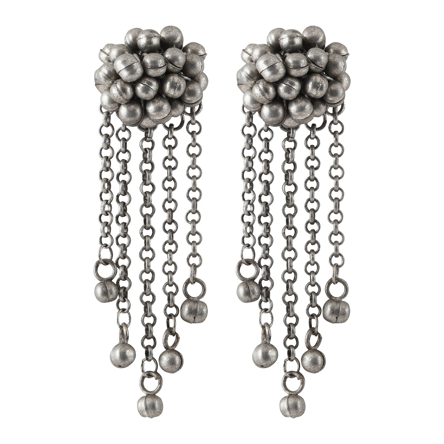 Teejh Aabida Ghungroo Silver Oxidised Earring