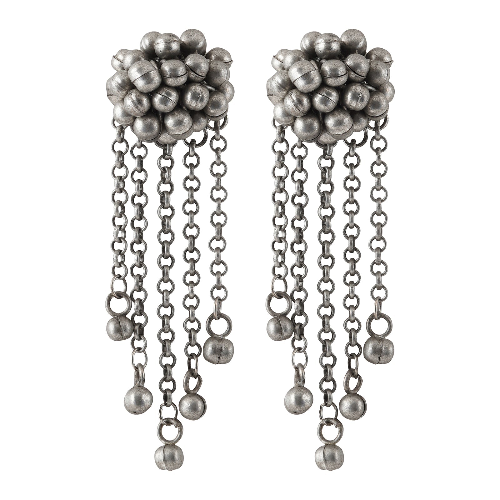 Teejh Aabida Ghungroo Silver Oxidised Earring