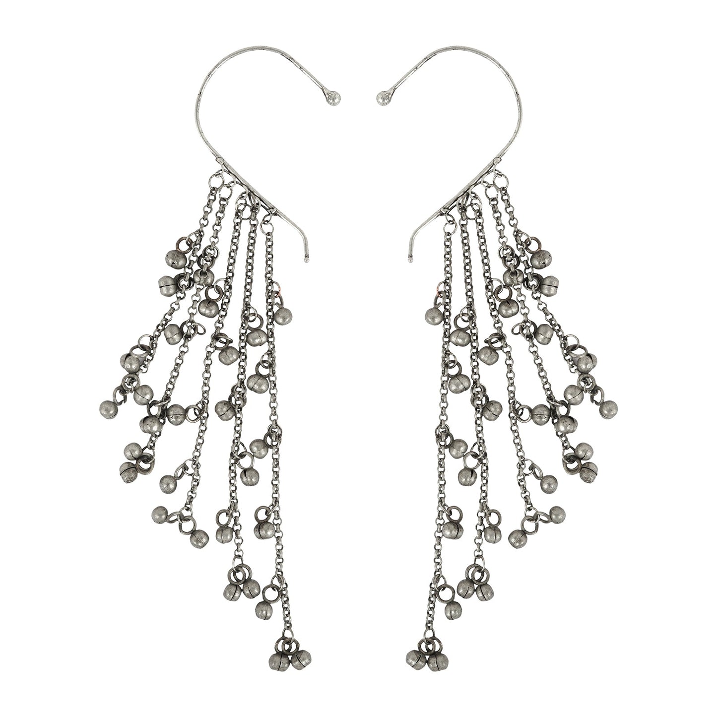 Teejh Nuriya Silver Oxidised Ghungroo Earcuff