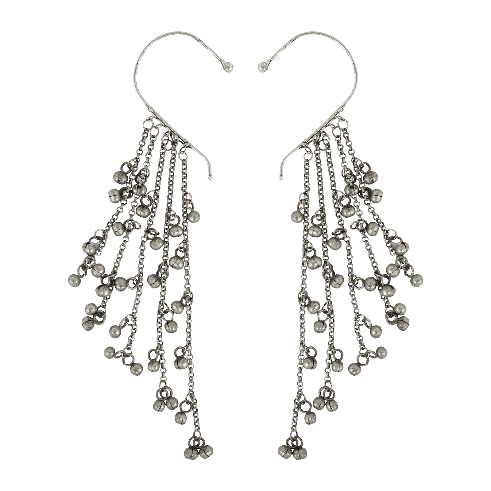 Teejh Nuriya Silver Oxidised Ghungroo Earcuff