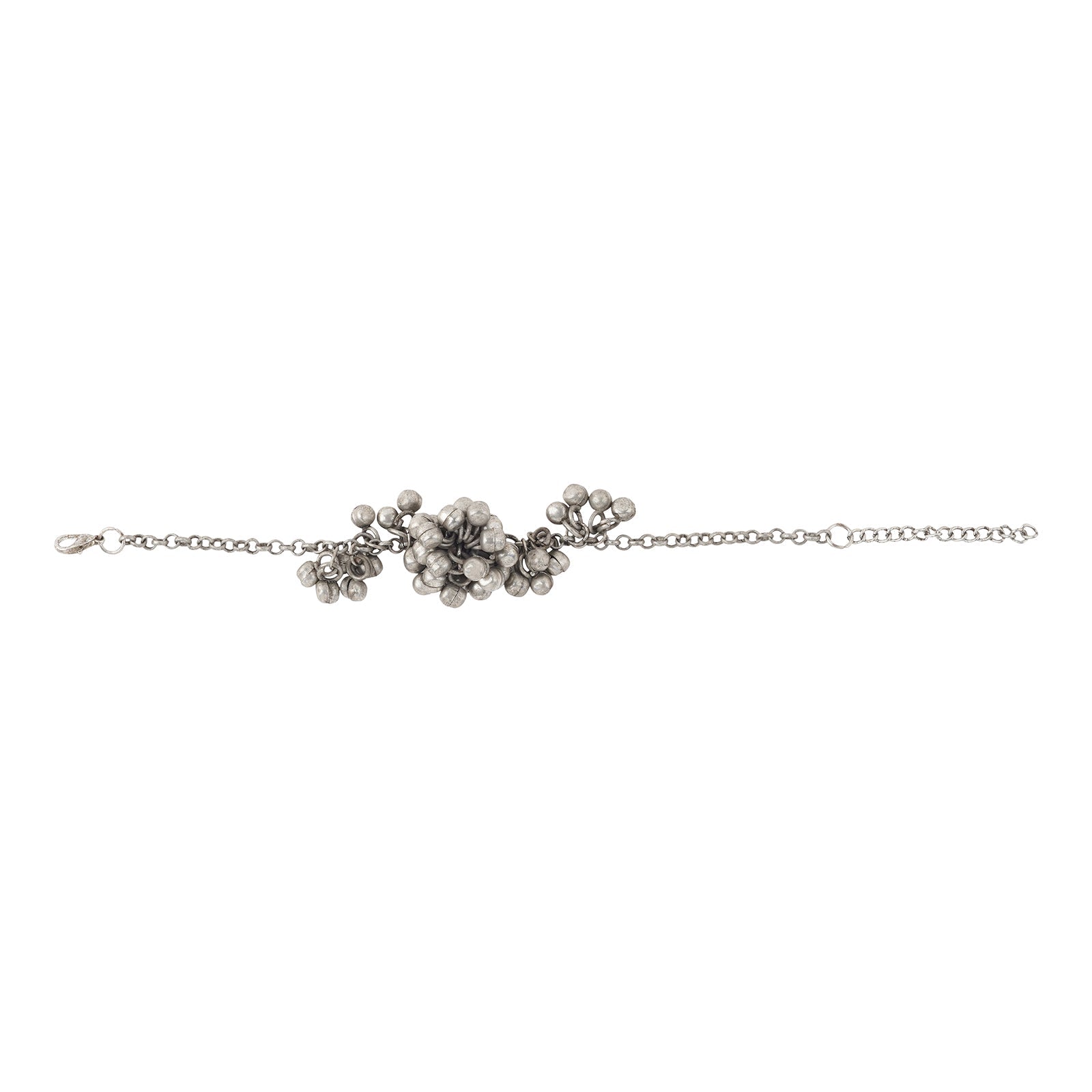 Teejh Aafrah Ghungroo Silver Oxidised Bracelet