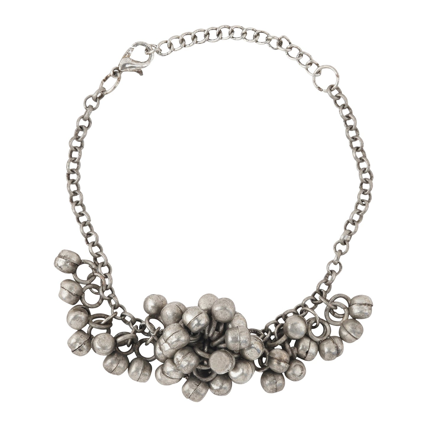 Teejh Aafrah Ghungroo Silver Oxidised Bracelet