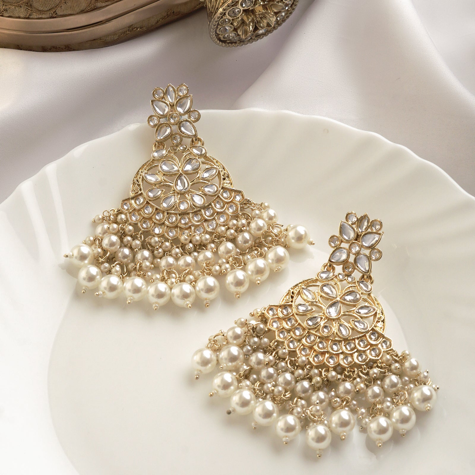 Teejh Priyal Pearl and Polki Earring