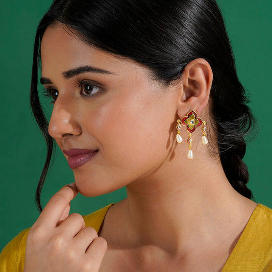 Main Apni Favourite hun Maroon Truck Art Earrings