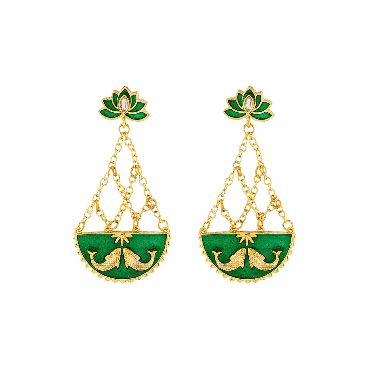 Manmarziyan Green Truck Art Earrings