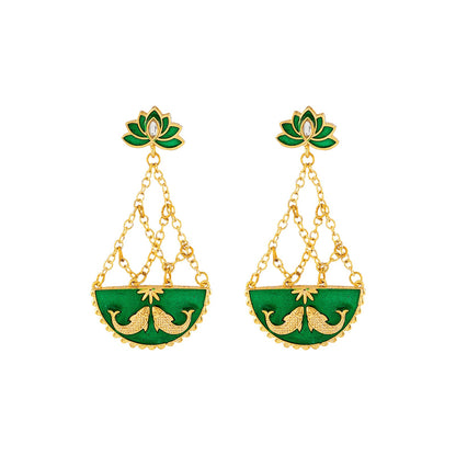 Manmarziyan Green Truck Art Earrings