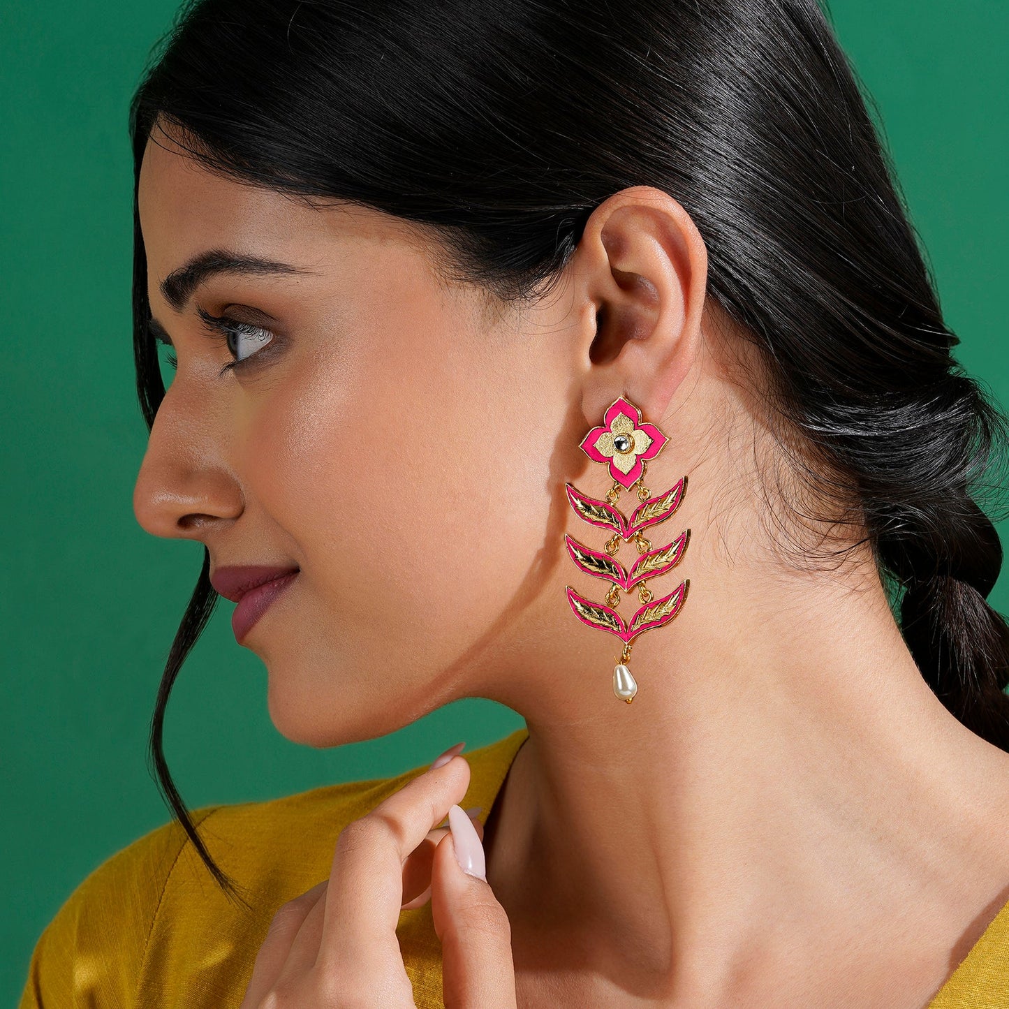 Not So Sati Savitri Fuschia Pink Truck Art Earrings