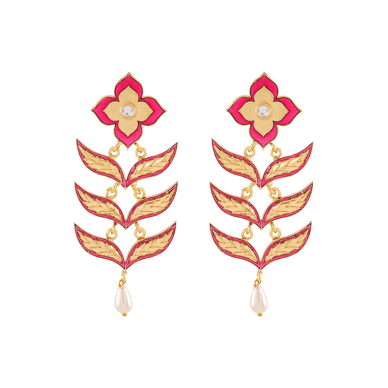 Not So Sati Savitri Fuschia Pink Truck Art Earrings