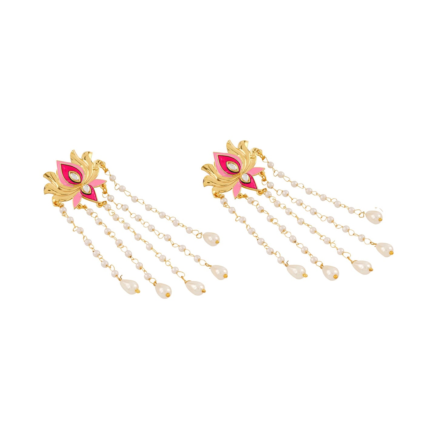 Chamak Chalo Light Pink & Fuschia Pink Truck Art Earrings