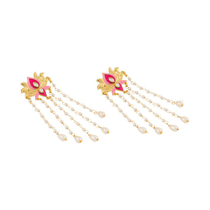 Chamak Chalo Light Pink & Fuschia Pink Truck Art Earrings