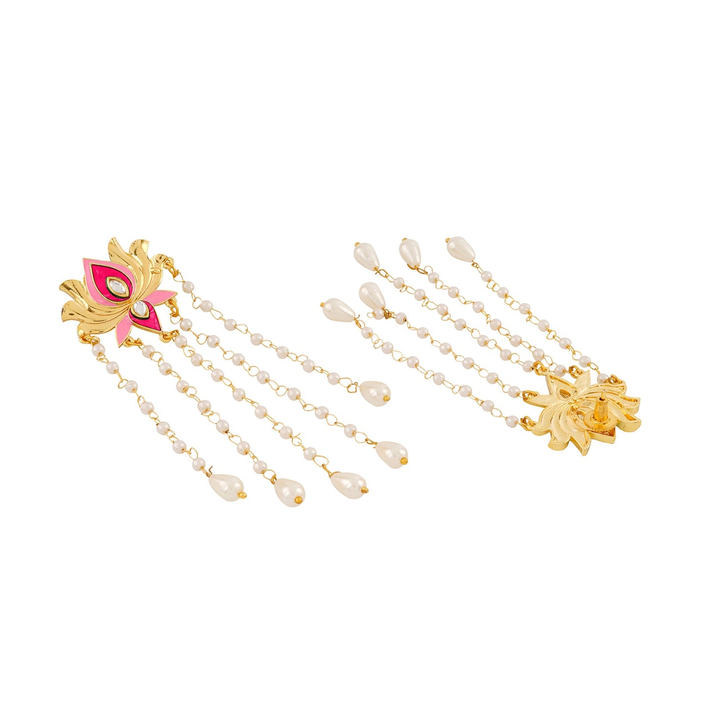 Chamak Chalo Light Pink & Fuschia Pink Truck Art Earrings