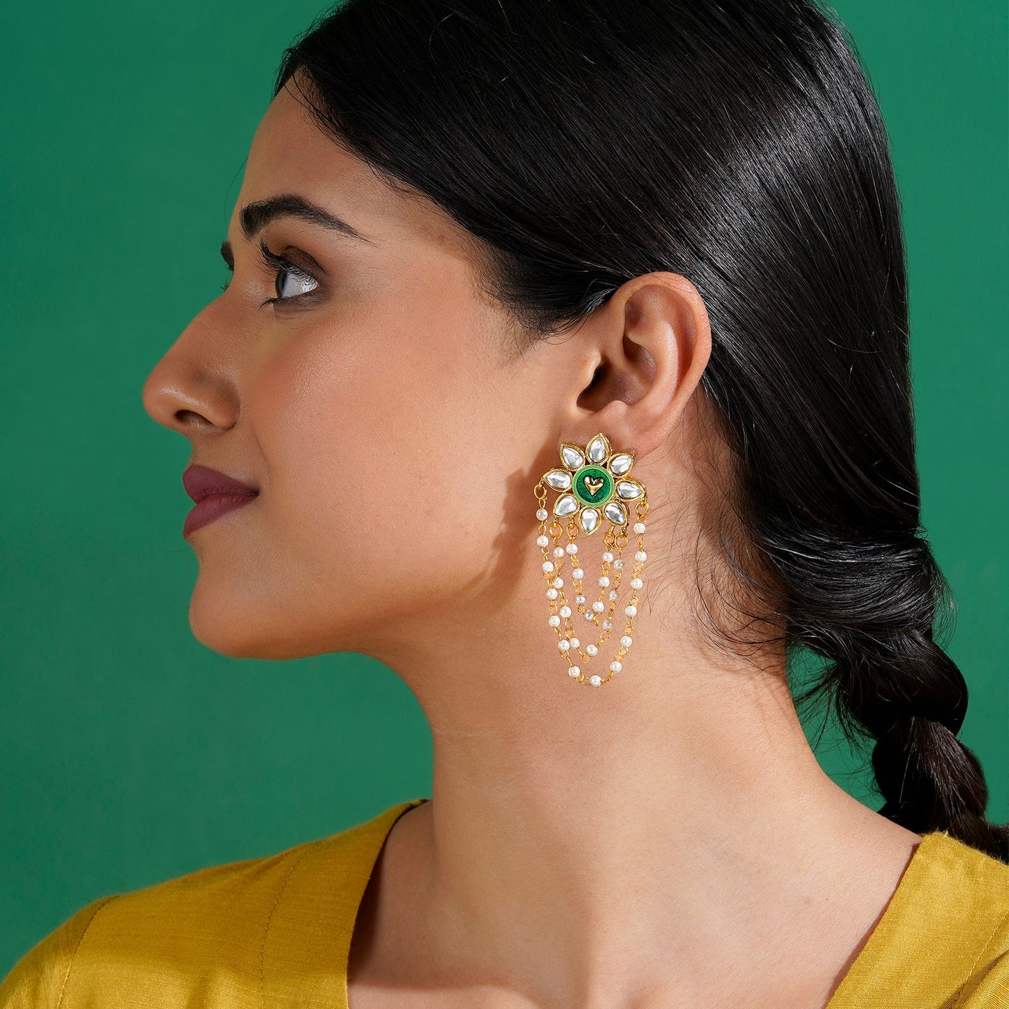 Dekho Magar Pyaar se Light Green & Dark Green Truck Art  Earrings
