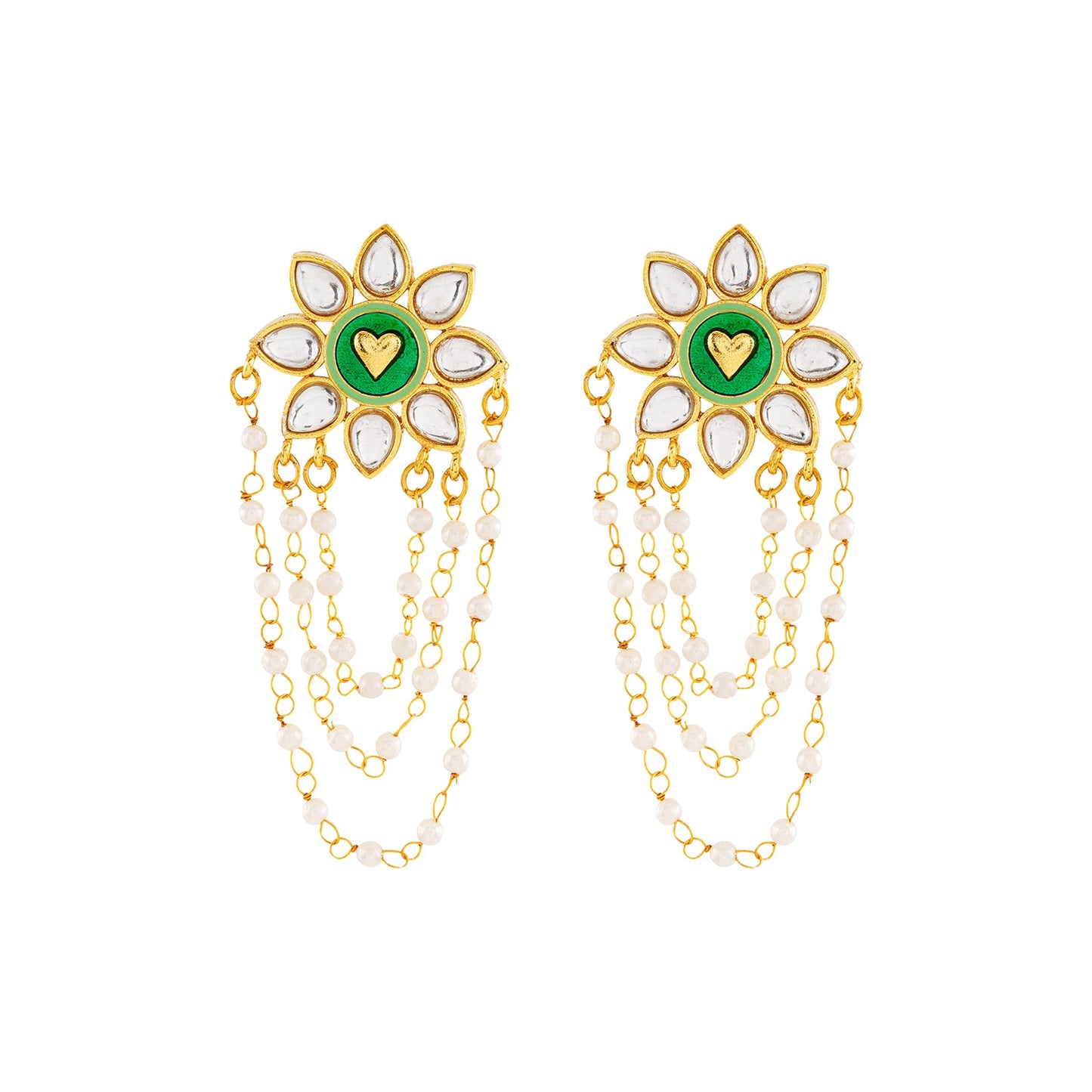Dekho Magar Pyaar se Light Green & Dark Green Truck Art  Earrings