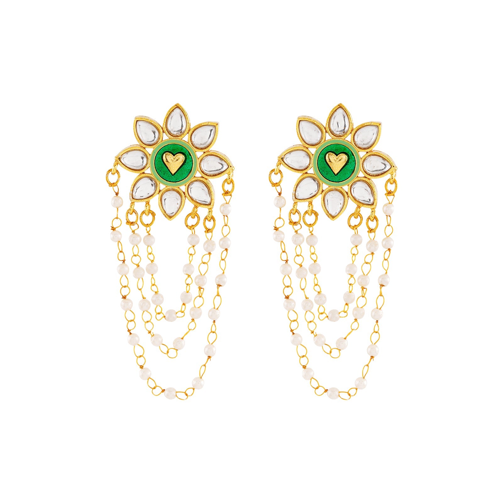 Dekho Magar Pyaar se Light Green & Dark Green Truck Art  Earrings