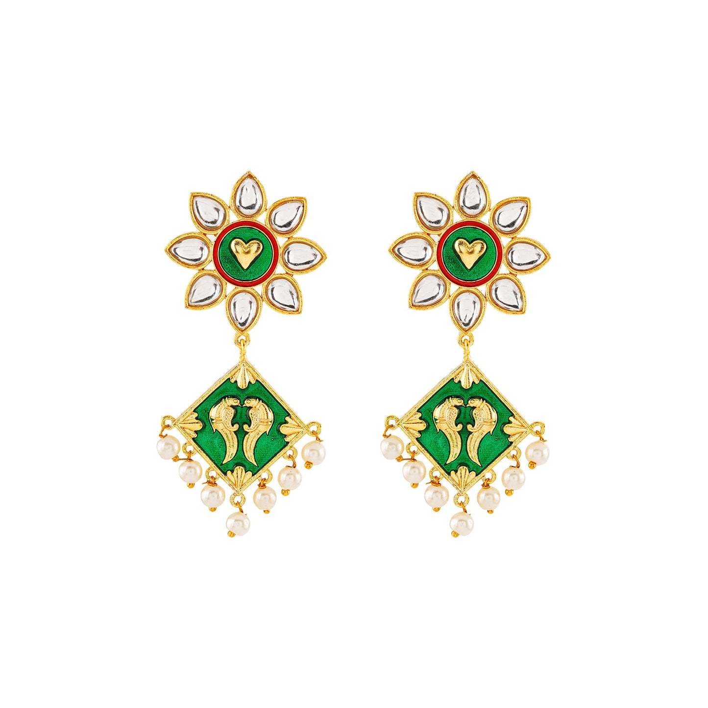 Laung Da Lashkara Dark Green Truck Art  Earrings