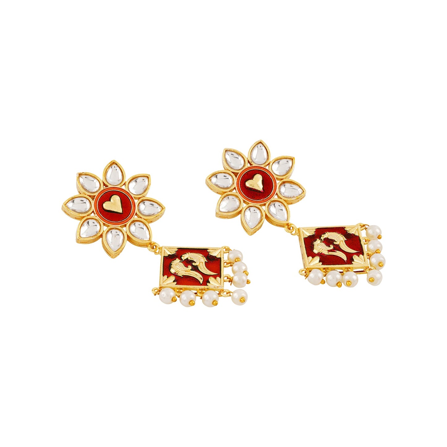 Laung Da Lashkara Maroon & Orange Truck Art  Earrings
