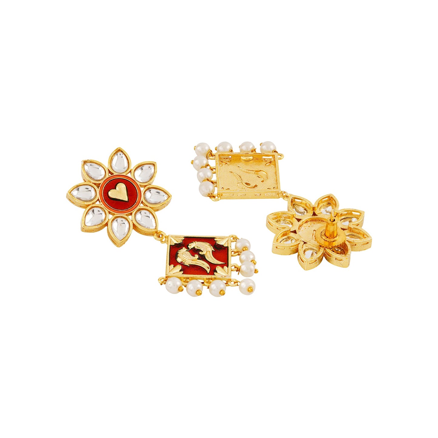 Laung Da Lashkara Maroon & Orange Truck Art  Earrings