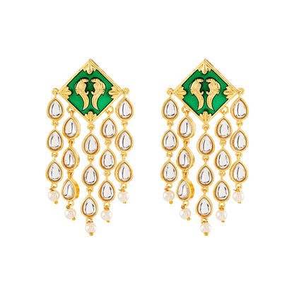 Ashoka Light Green and Dark Green Truck Art Earrings