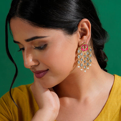 Ashoka Fuschia Pink Truck Art Earrings