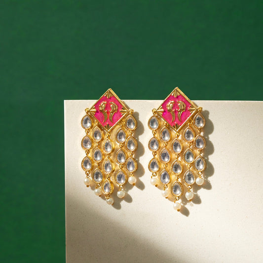 Ashoka Fuschia Pink Truck Art Earrings