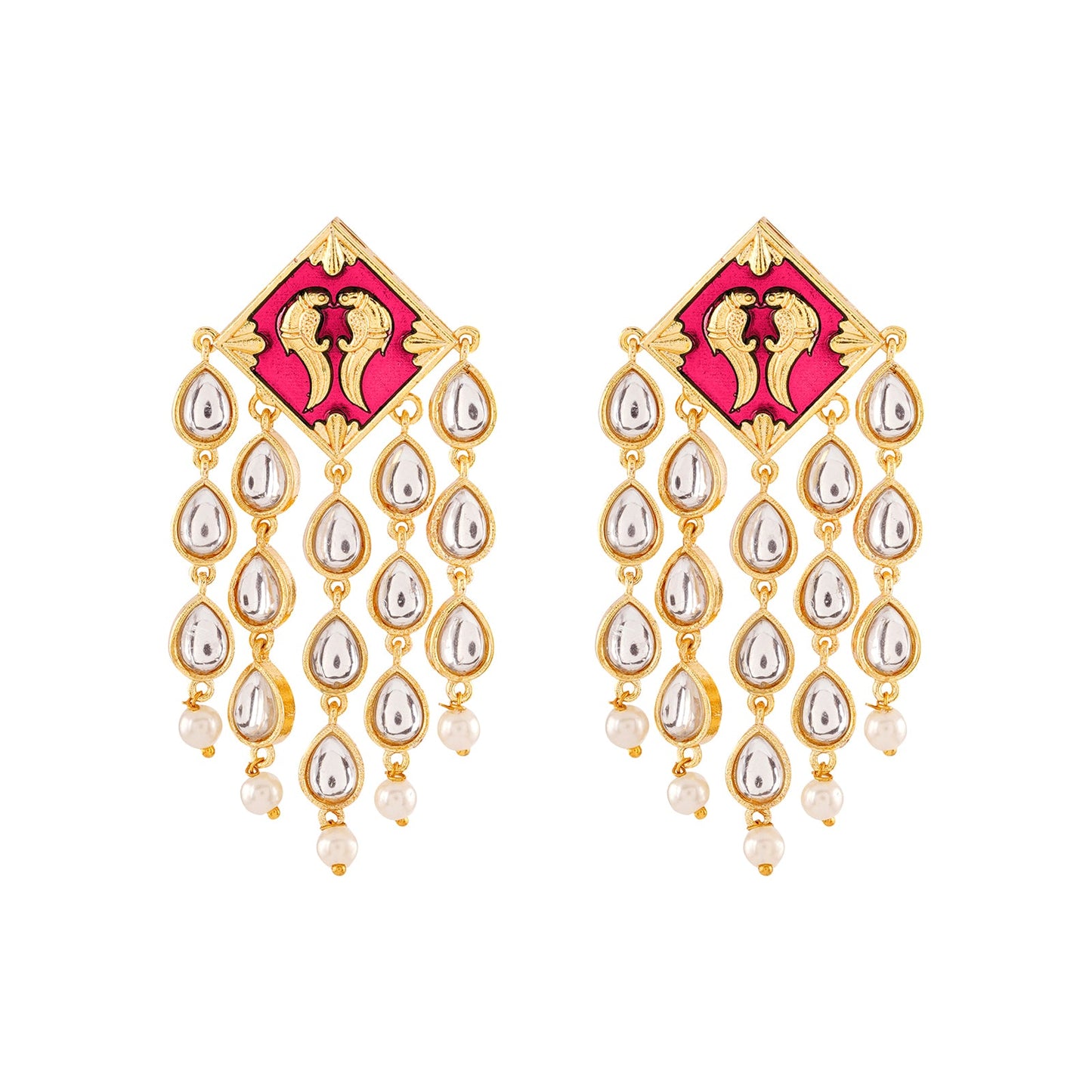 Ashoka Fuschia Pink Truck Art Earrings