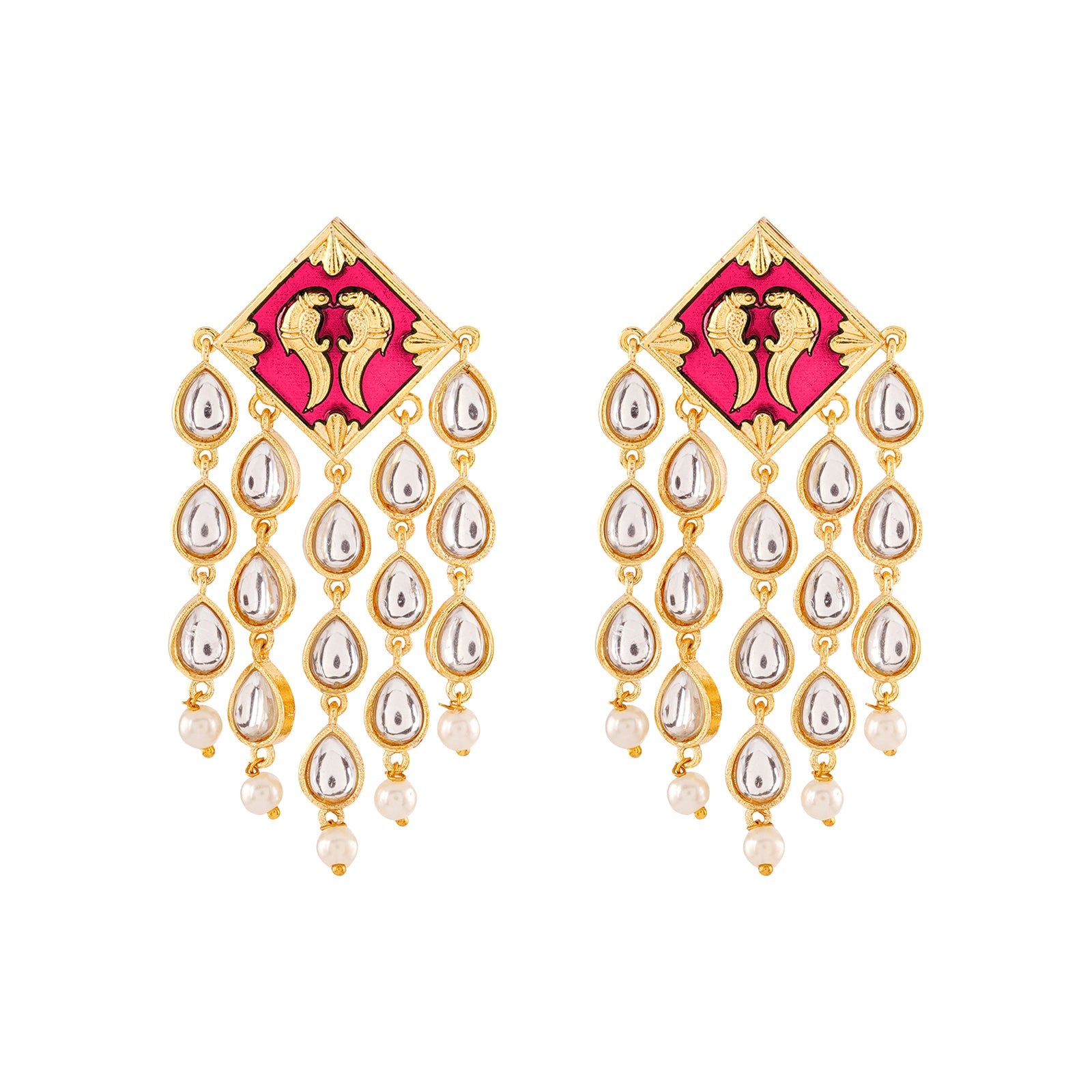 Ashoka Fuschia Pink Truck Art Earrings