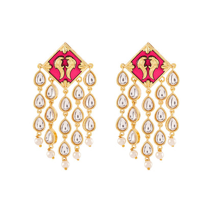 Ashoka Fuschia Pink Truck Art Earrings