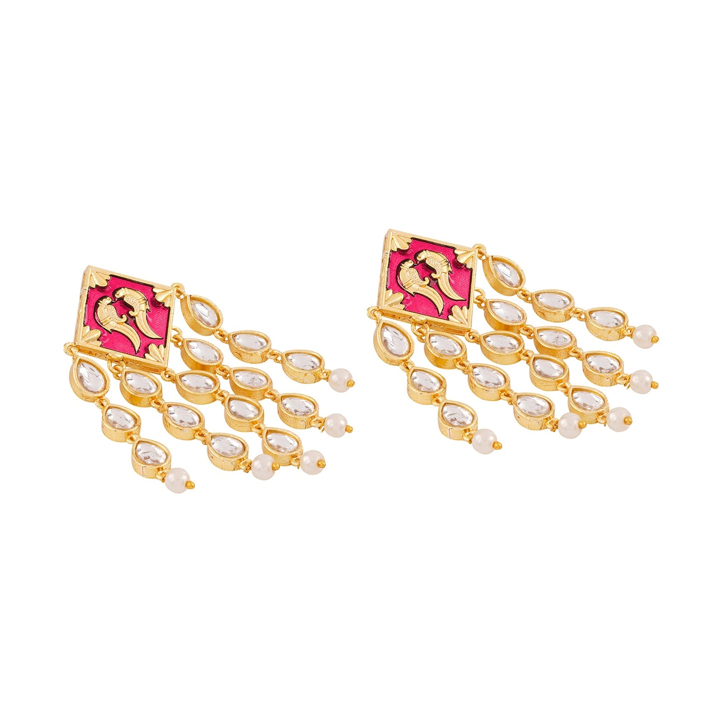Ashoka Fuschia Pink Truck Art Earrings