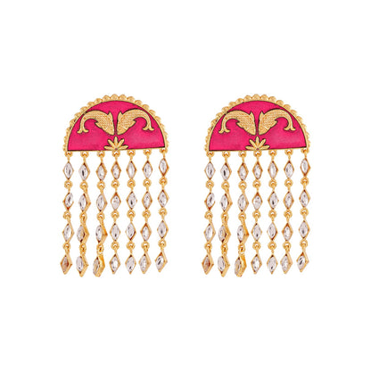 Choli ke Peeche Fuscia Pink Truck Art Earrings