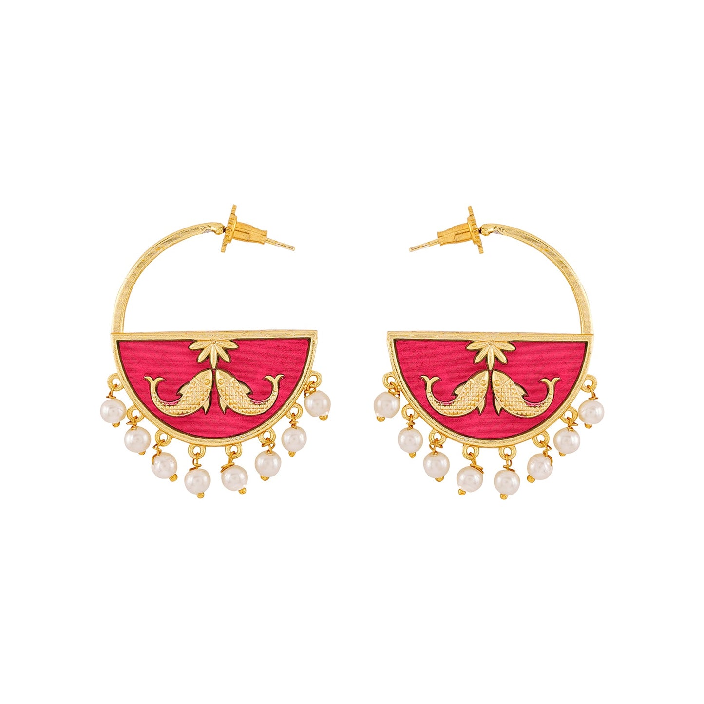 Param Sundari Fuschia Pink Truck Art Earrings