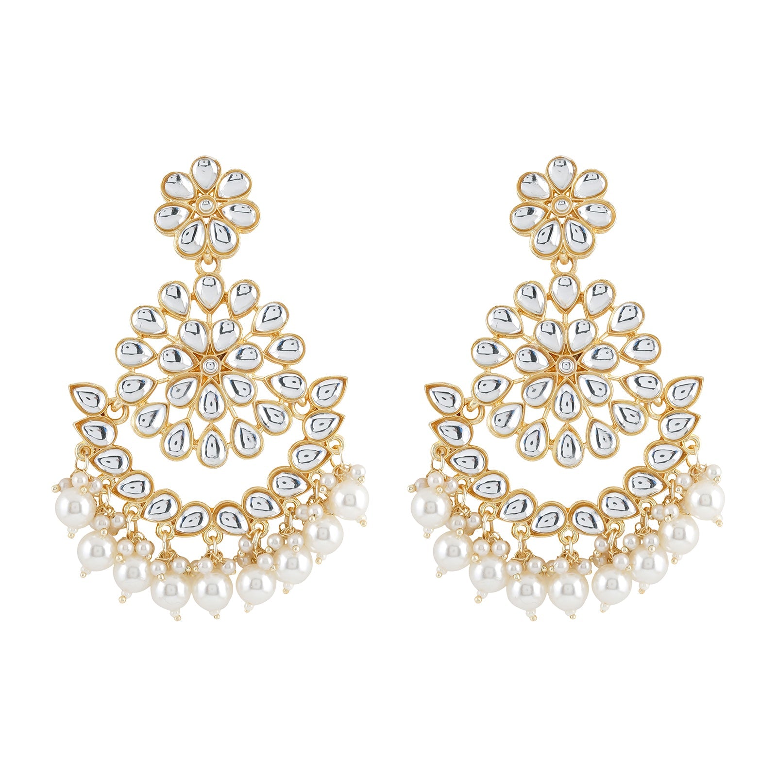 Teejh Raima Pearl and Polki Earring
