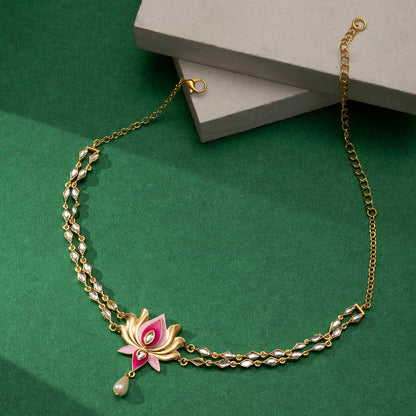 Horn Ok Please Fuschia Pink Truck Art Necklace