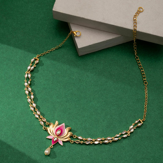 Horn Ok Please Fuschia Pink Truck Art Necklace