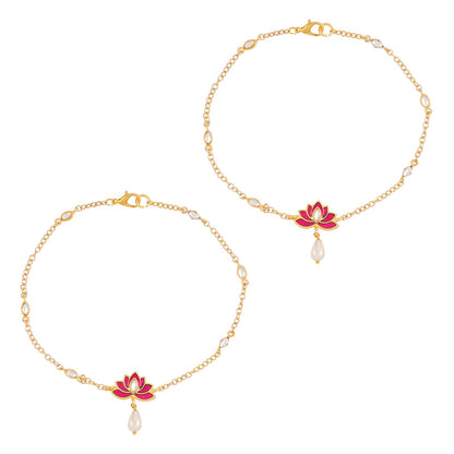 Kaliyon ka Chaman Fuschia Pink Truck Art Anklet