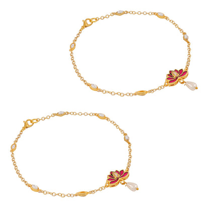 Kaliyon ka Chaman Fuschia Pink Truck Art Anklet