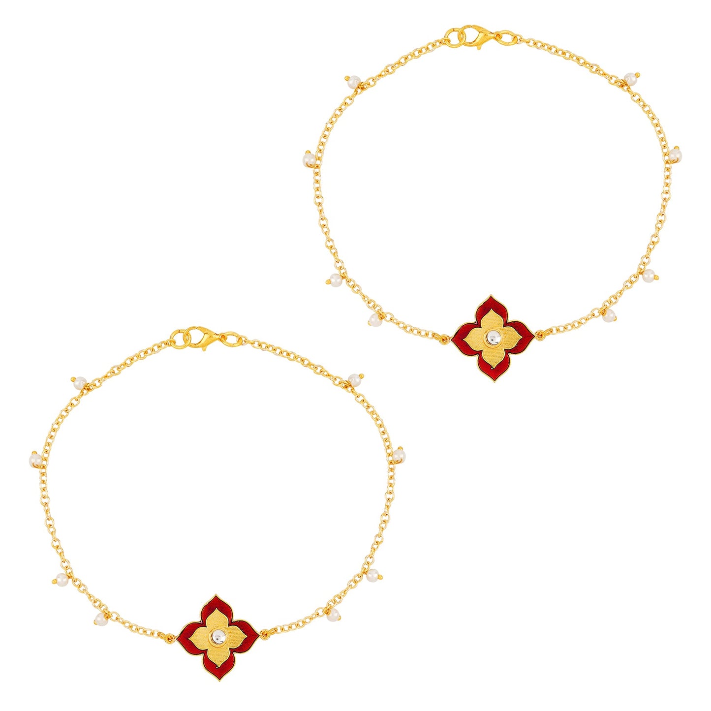 Desi-Kudi Maroon Anklet