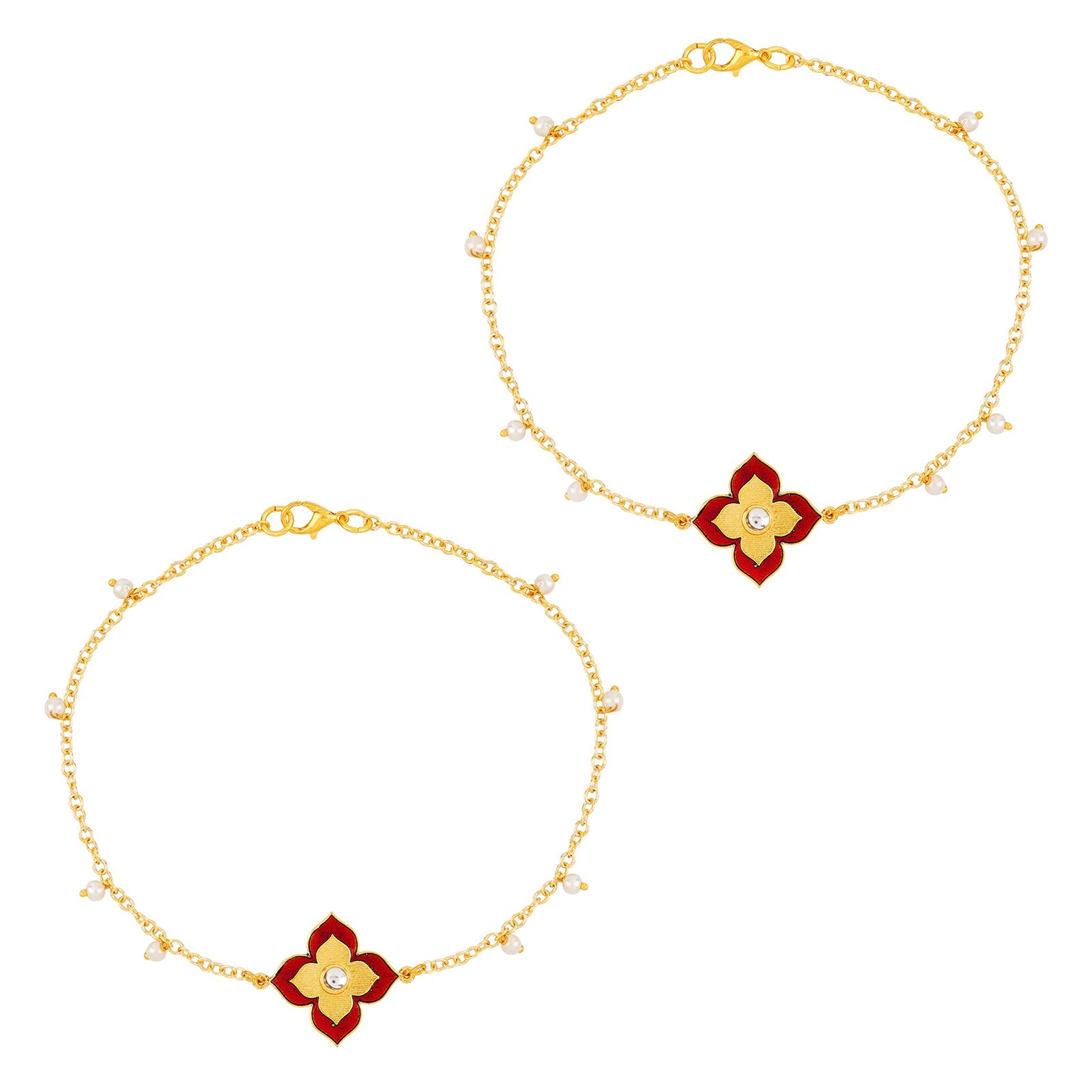 Desi-Kudi Maroon Anklet