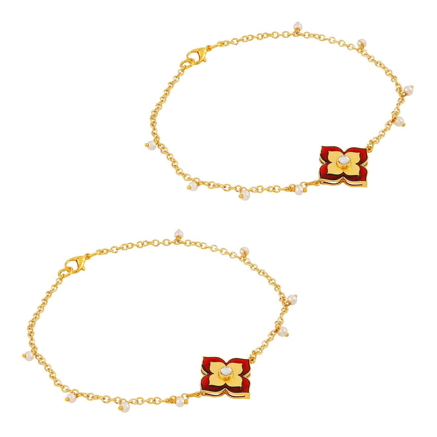 Desi-Kudi Maroon Anklet
