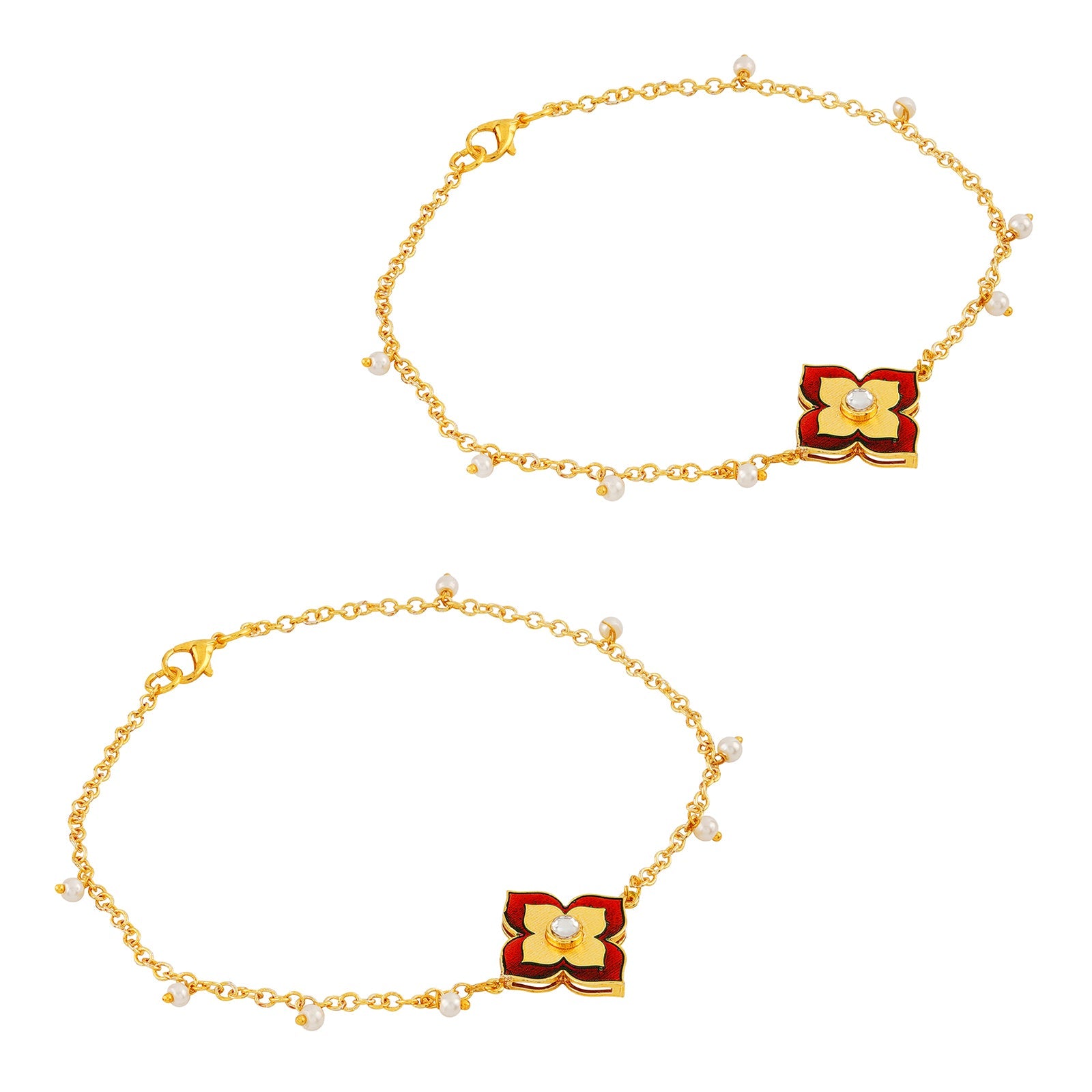 Desi-Kudi Maroon Anklet