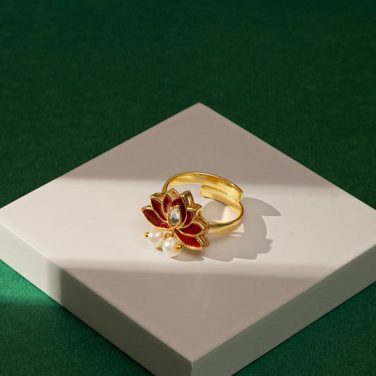 Genda Phool Maroon Ring