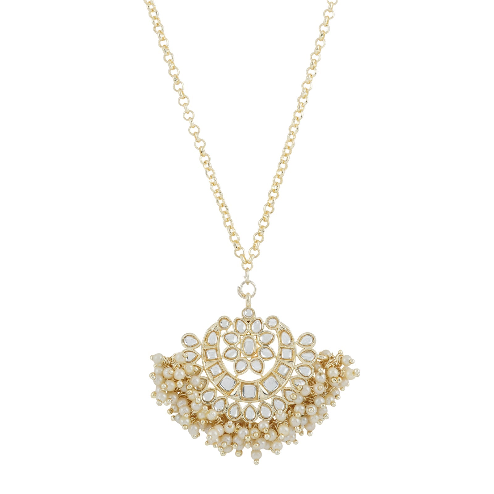 Teejh Yadavi Pearl and Polki Necklace