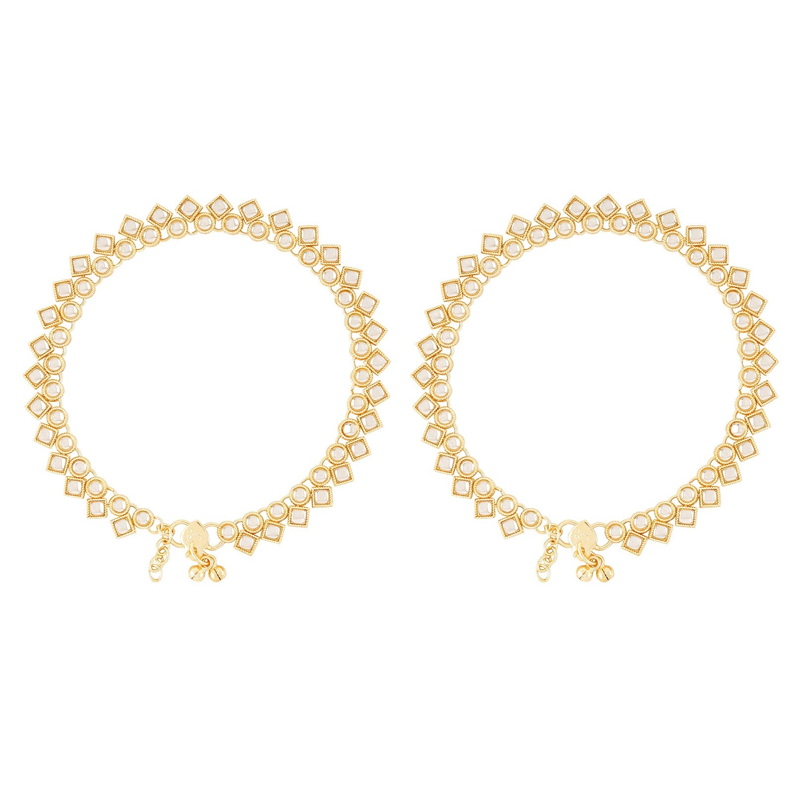 Teejh Kasturi Pearl and Gold Anklets